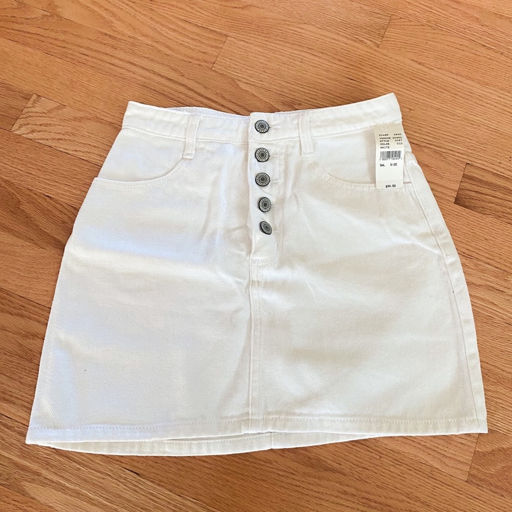 White jean skirt